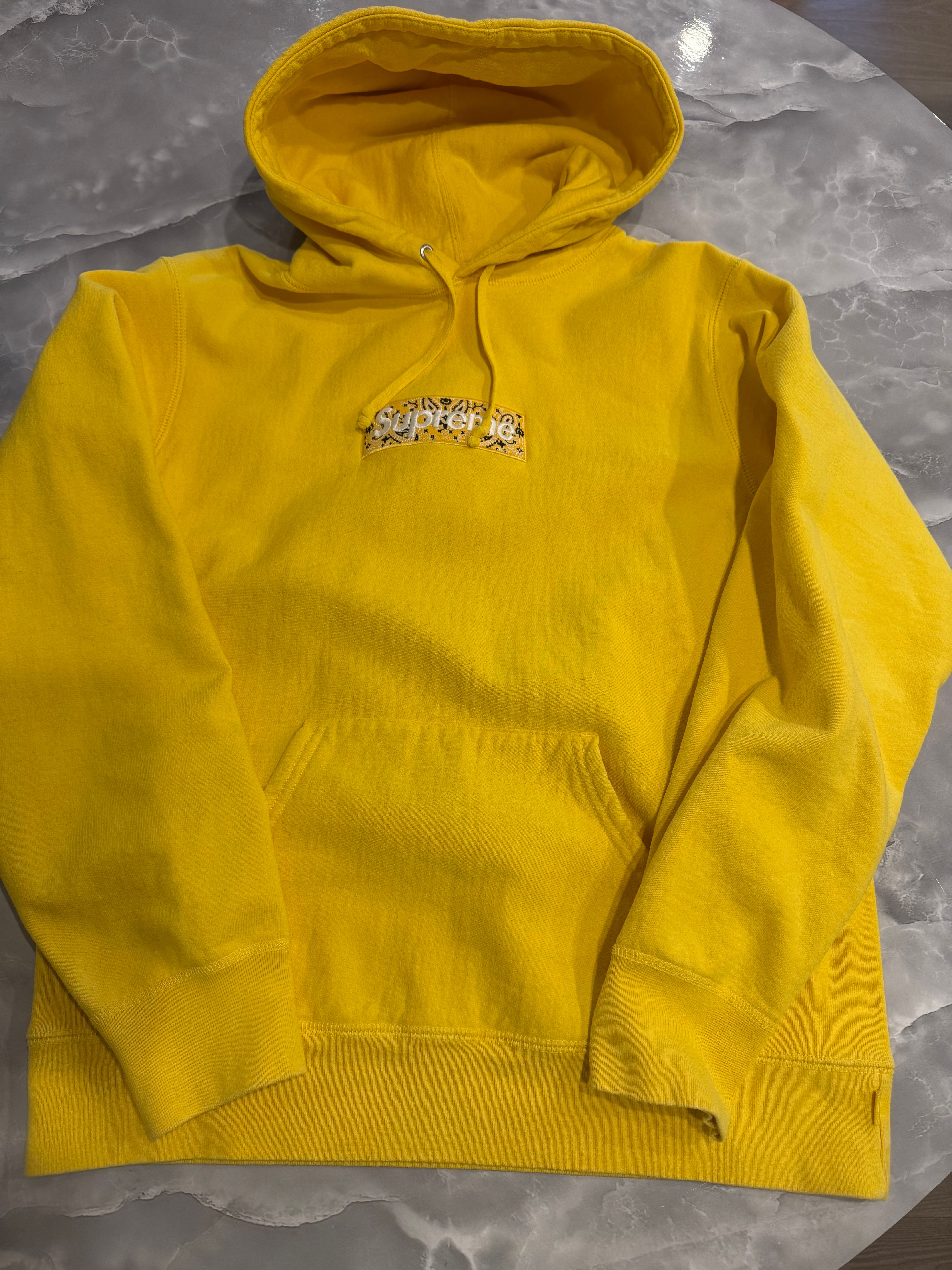 Supreme Bandana Box Logo Hooded Sweatshirt "Yellow"