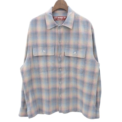 ハイドアンドシーク 美品 Flannel Check L/S Shirt コットン トップス メンズ ブルー系×ピンク L HS-010426 L