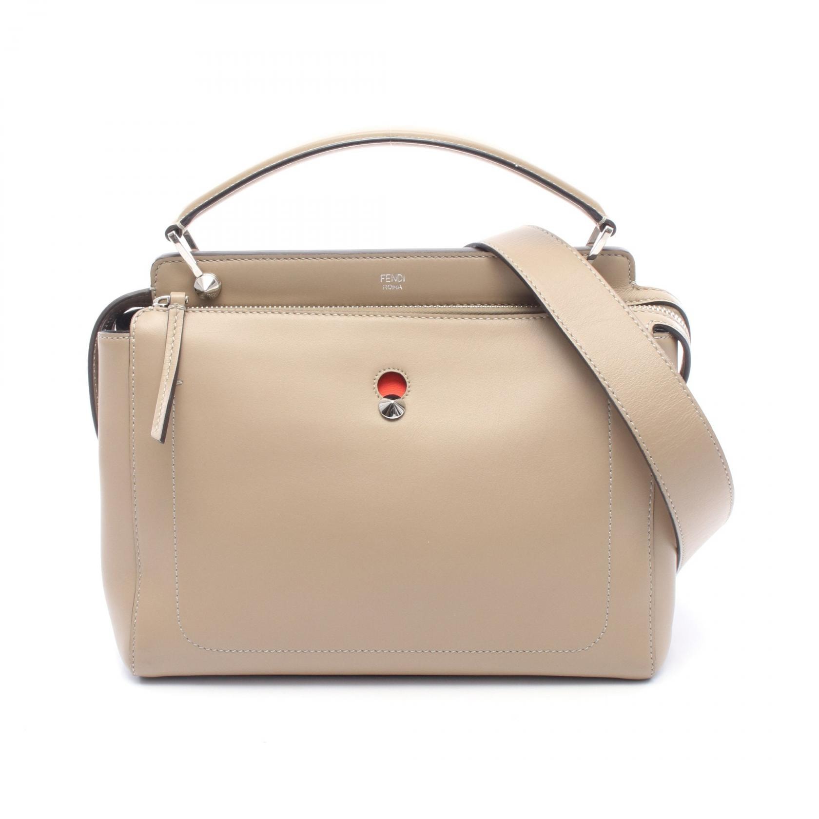 フェンディ FENDI DOT COM ドットコム 2WAY ハンドバッグ バッグ レザー レディース ベージュ系 【中古】
