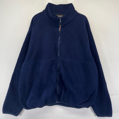 古着 エルエルビーン L.L.Bean ジャケット フリースジャケット フルジップ アウトドア 大きいサイズ XL ネイビー系 レディース