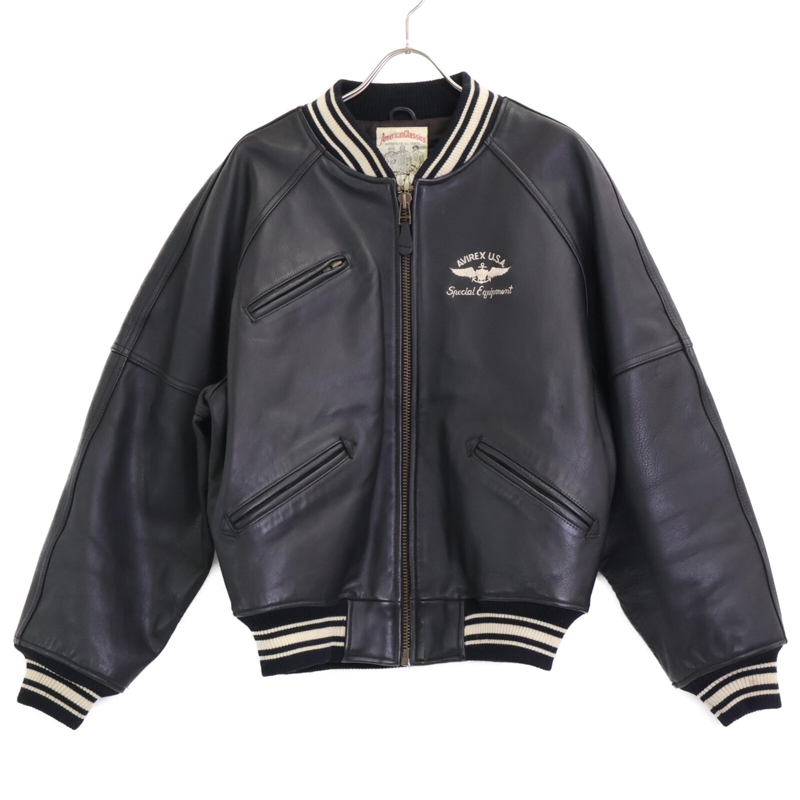 アヴィレックス ブラック 8462 JRC35AC 2 オールレザー フライトジャケット S