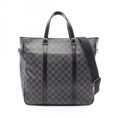 ルイ・ヴィトン LOUIS VUITTON タダオPM 2WAY トートバッグ バッグ PVCコーティングキャンバス レザー ダミエ・グラフィット メンズ ブラック系 N41259 【中古】