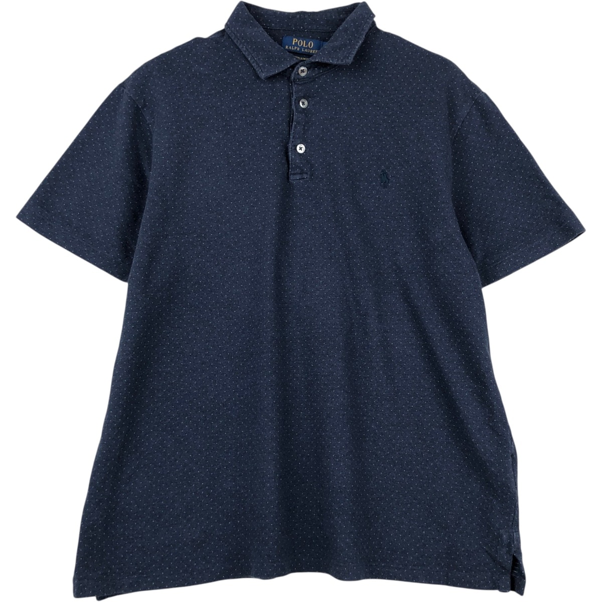 古着 ラルフローレン Ralph Lauren POLO RALPH LAUREN CUSTOM SLIM FIT ドット柄 半袖 ポロシャツ メンズXL相当/eaa622603