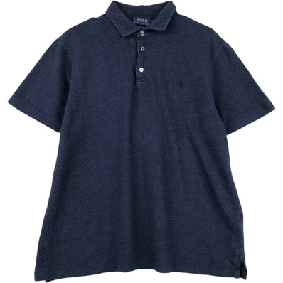 古着 ラルフローレン Ralph Lauren POLO RALPH LAUREN CUSTOM SLIM FIT ドット柄 半袖 ポロシャツ メンズXL相当/eaa622603