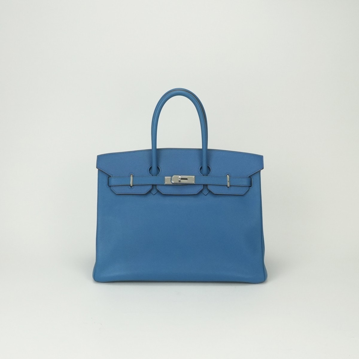エルメス HERMES バーキン35 ヴェルソ バーキン 35 ヴェルソ バッグ トートバッグ エプソン ミコノス Mykonos ブルー Blue 青 シルバー金具 ハンドバッグ ヴォーエプソン