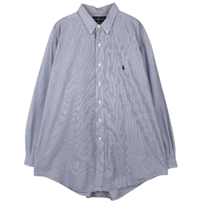古着 ラルフローレン Ralph Lauren YAMOUTH 長袖 ボタンダウンストライプシャツ メンズXL相当/eaa649928