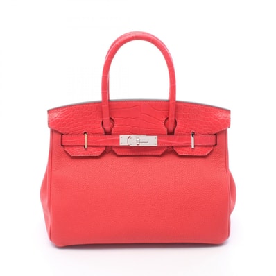 エルメス HERMES バーキン30 タッチ フランボワーズ ハンドバッグ バッグ トゴ / アリゲーターマット トゴ ピンク Z刻印(2021年製造) レディース ピンク系 【中古】