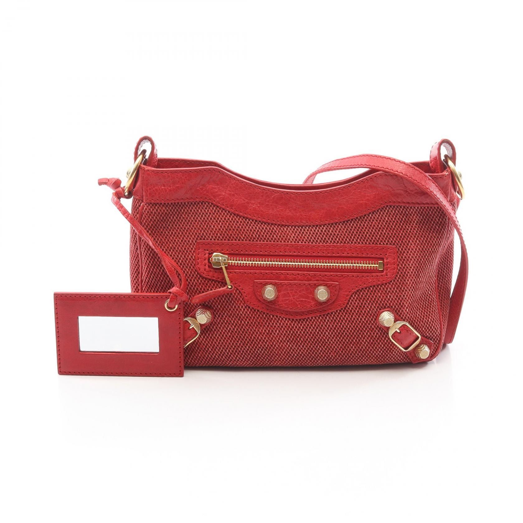BALENCIAGA Handbag Lambskin "Red"