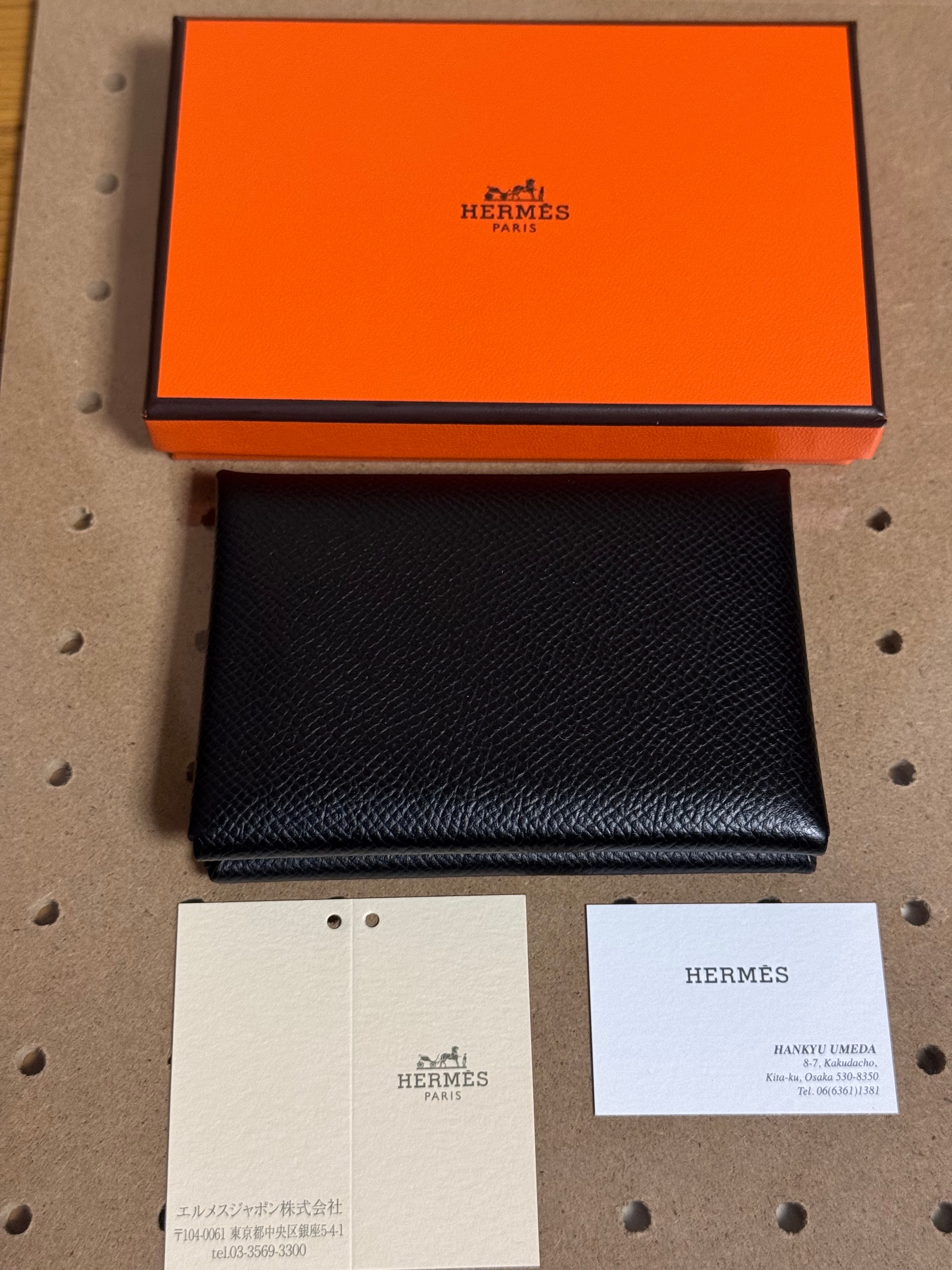 エルメス カルヴィ デュオ ヴォーエプソン "ノワール/シルバー"