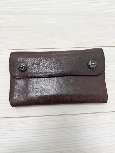 正規品!購入証明付き!クロムハーツ ブラウンウェーブ ウォレット 財布