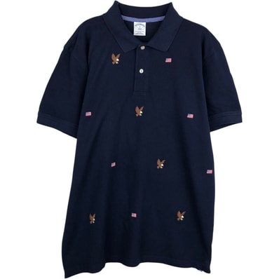 古着 ブルックスブラザーズ Brooks Brothers 1818 星条旗柄 鷲柄 イーグル柄 半袖 ポロシャツ メンズXL相当/eaa626907