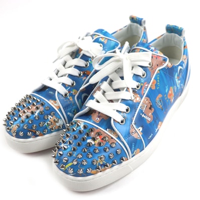 極美品 クリスチャンルブタン
ローカットスニーカー ルイスジュニア ブルー ホワイト メンズ 40.5