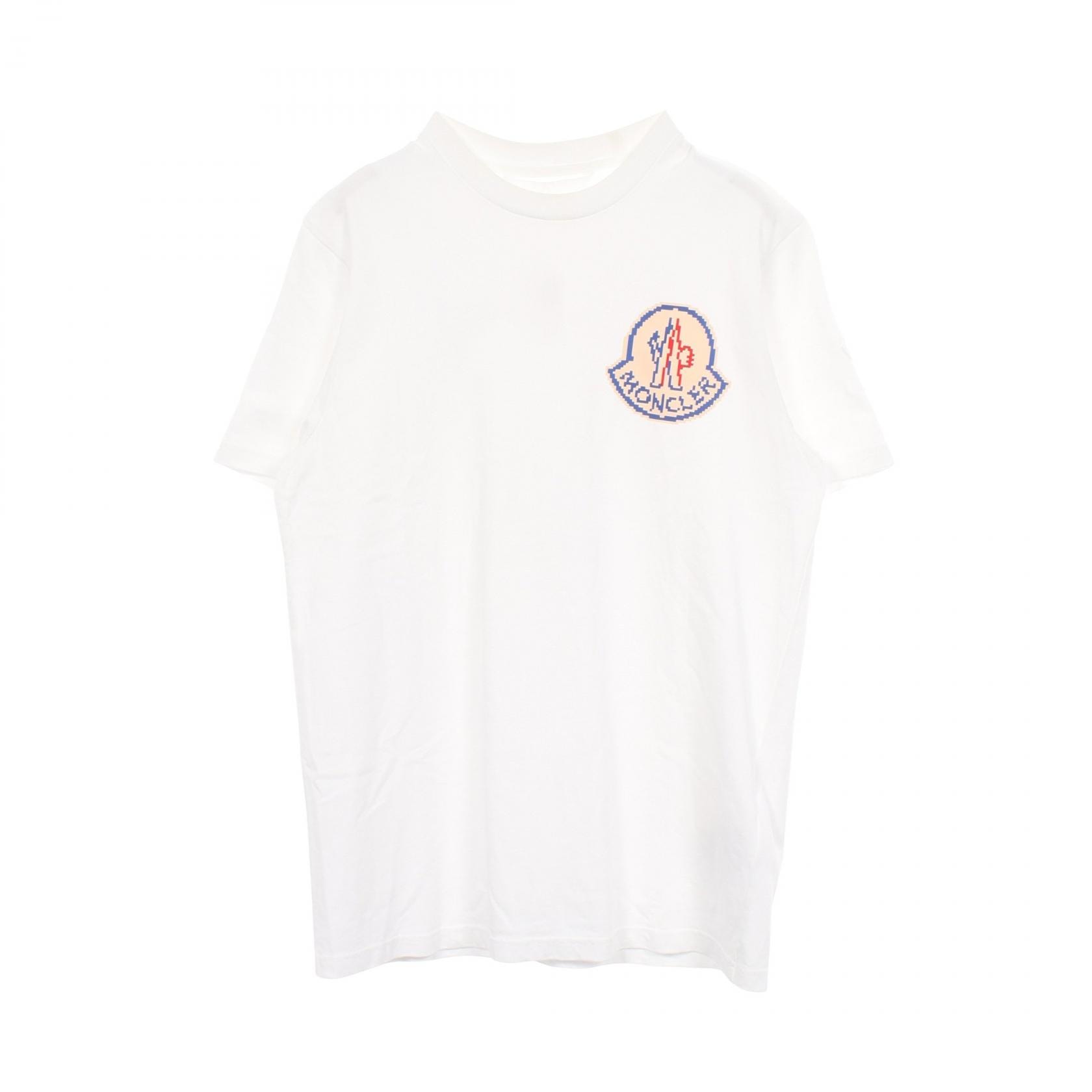 モンクレール MONCLER ピクセルロゴ カットソー 衣料品 トップス コットン メンズ レディース ホワイト系 【中古】