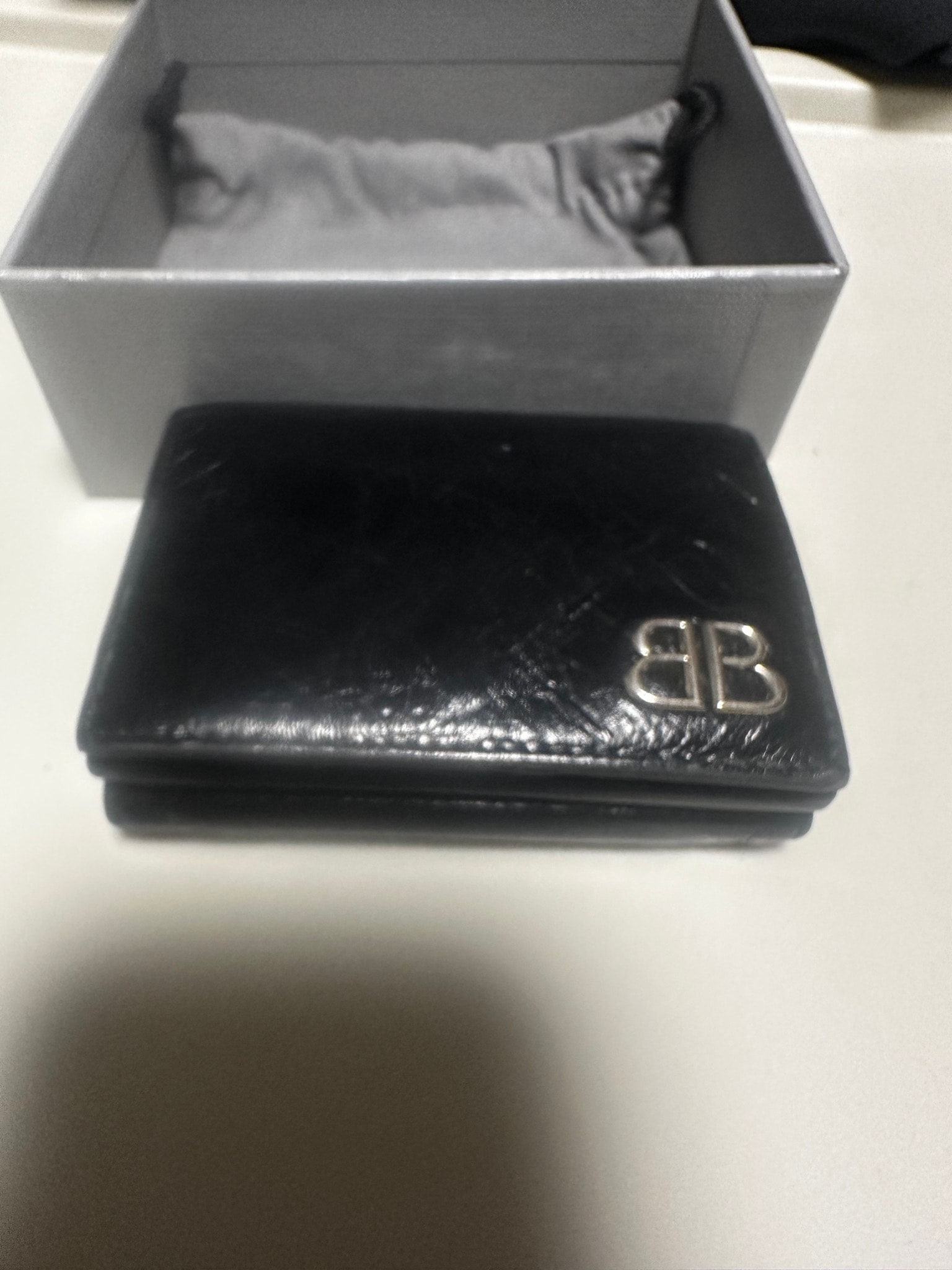 BALENCIAGA Monaco Mini Wallet Arena Lambskin "Black"