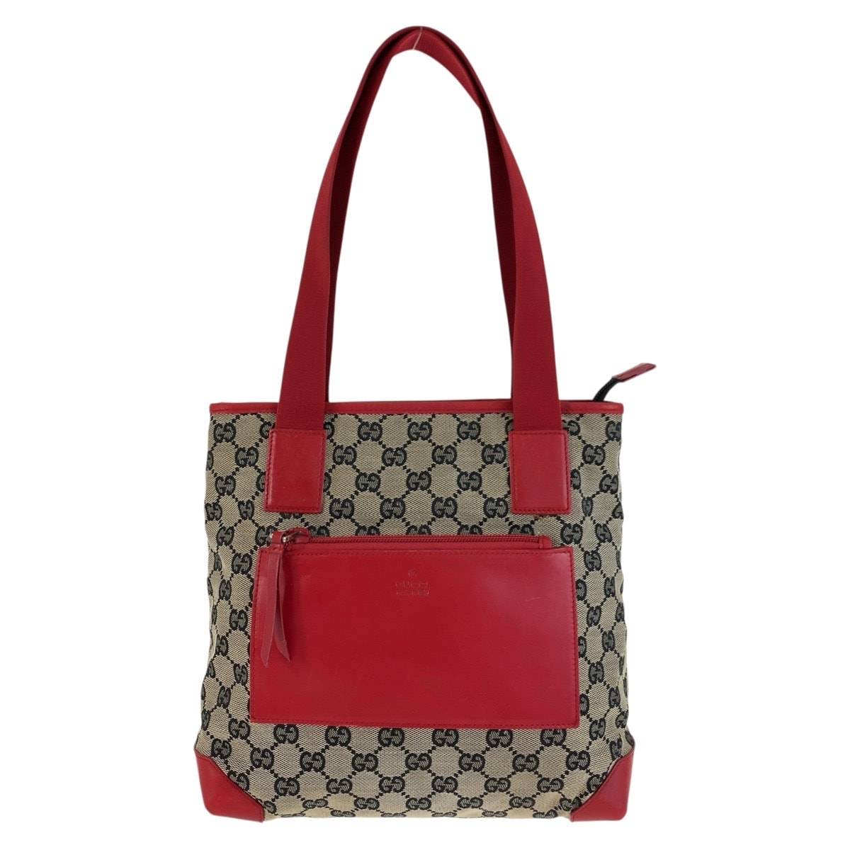 美品 GUCCI グッチ レッド ベージュ GGキャンバス レザー/ トートバッグ ショルダーバッグ 603762 【中古】