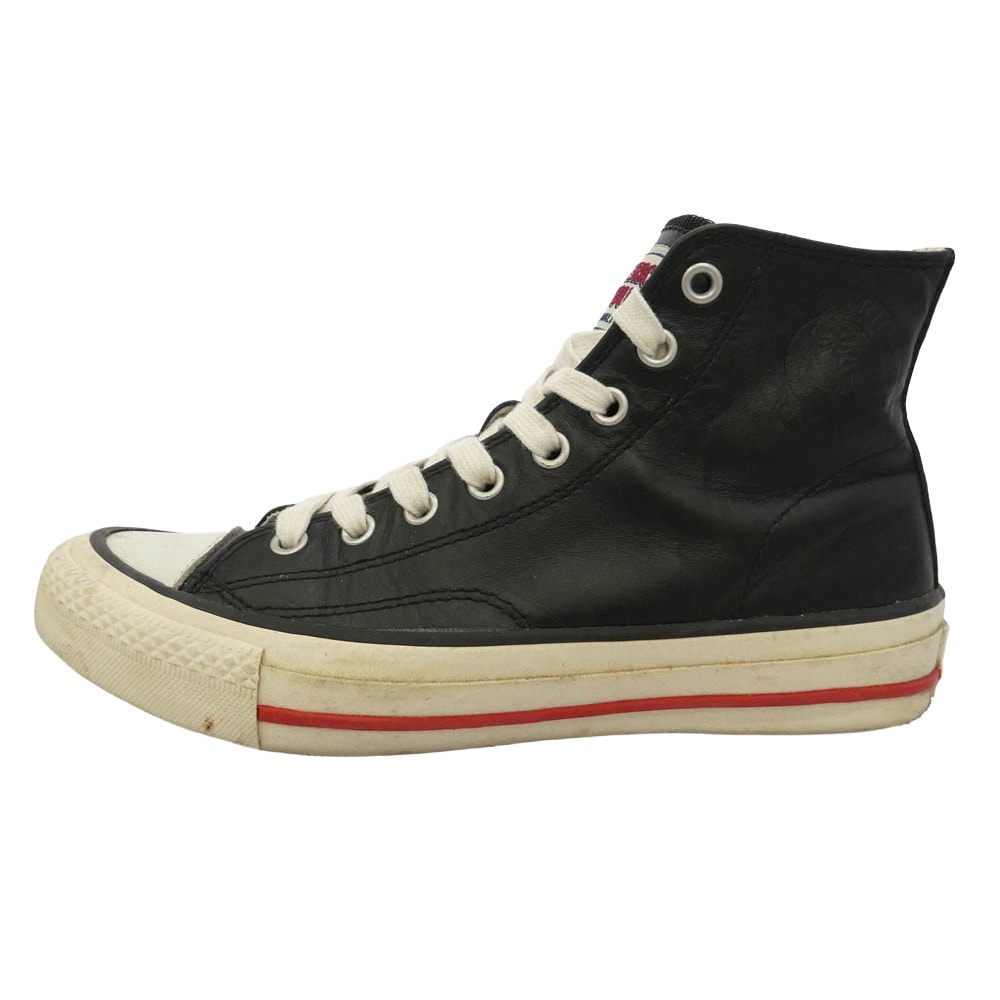 HYSTERIC GLAMOUR ヒステリックグラマー ロゴ レザー ハイカット スニーカー ブラック系 6【中古】