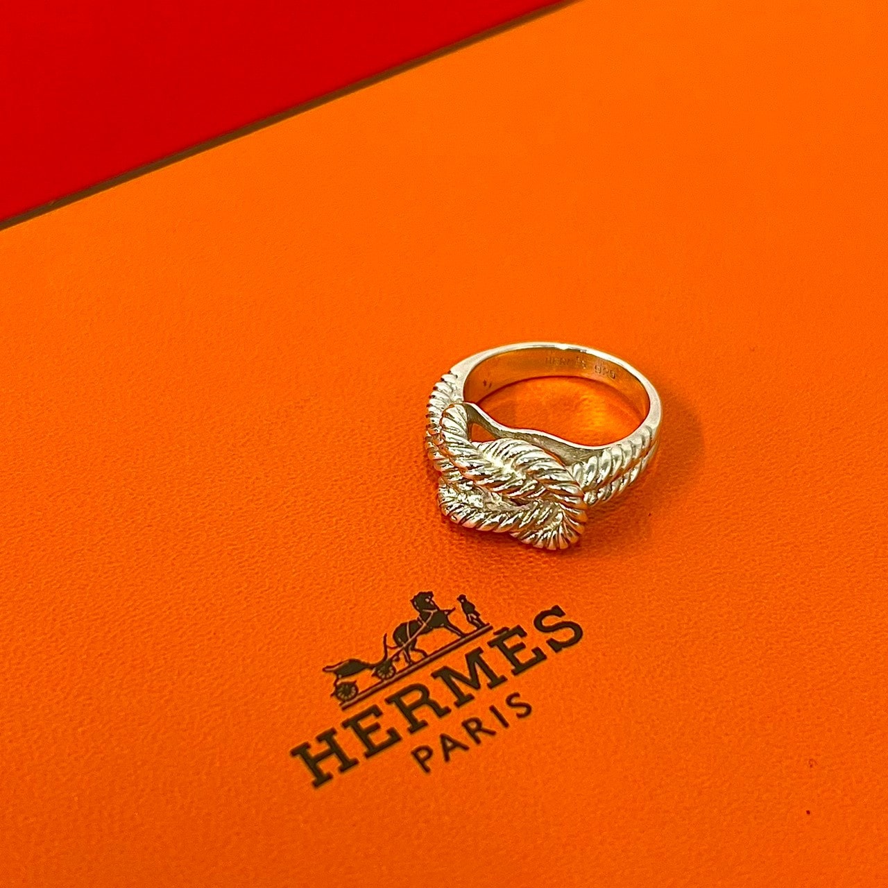 HERMES エルメス オーディエンヌ ツイストロープ シルバー925 リング・指輪 8号 シルバー
 25837