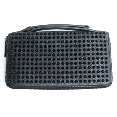 Christian Louboutin クリスチャンルブタン パネトーネXL 長財布 ラウンドファスナー ブラック レッド 3175209CM53 メンズ【中古】【美品】