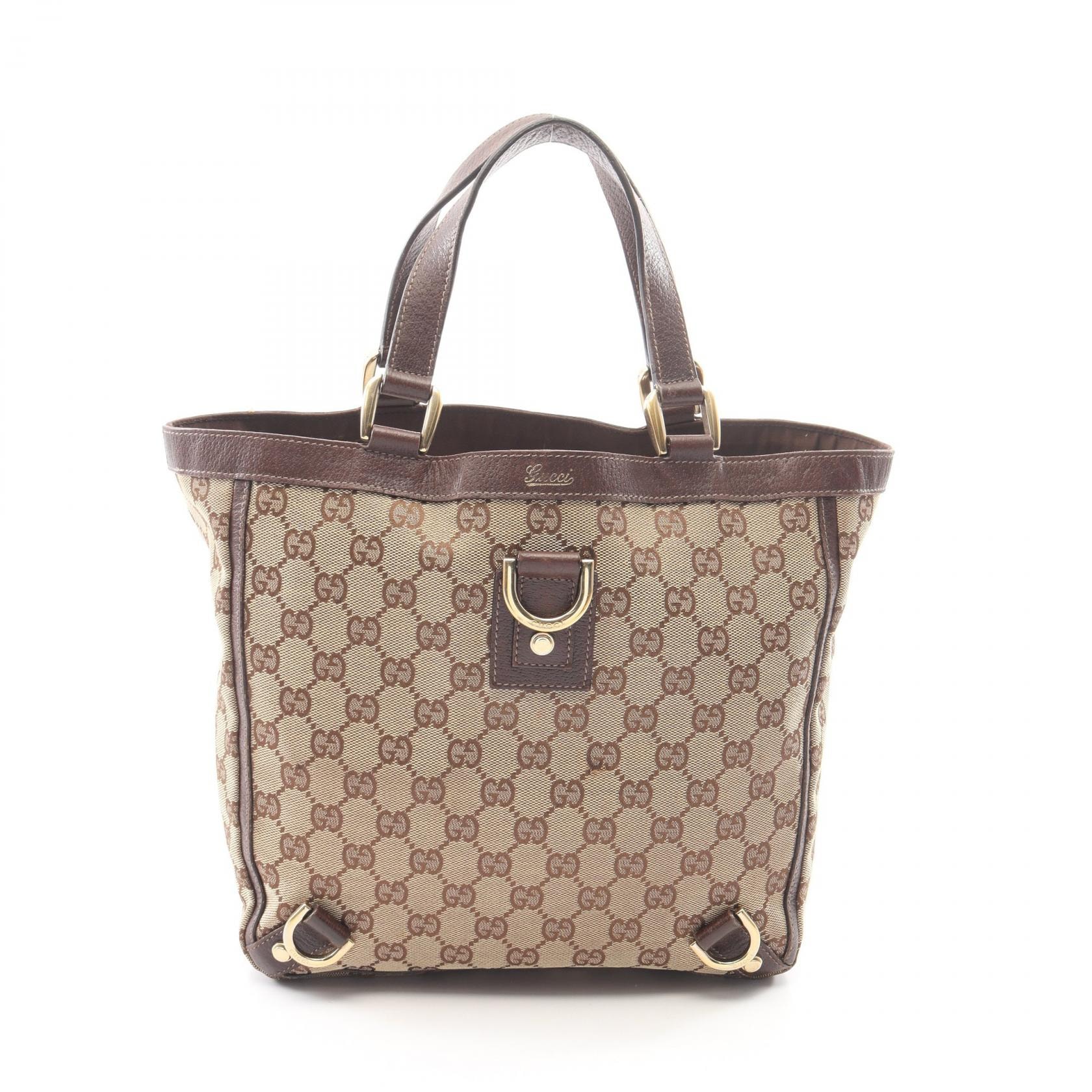 グッチ GUCCI アビー GGキャンバス トートバッグ バッグ キャンバス レザー レディース ベージュ系 / ブラウン系 130739 【中古】