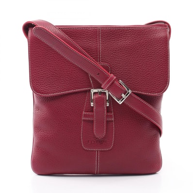 ロエベ LOEWE センダ ショルダーバッグ バッグ レザー レディース ボルドー系 【中古】