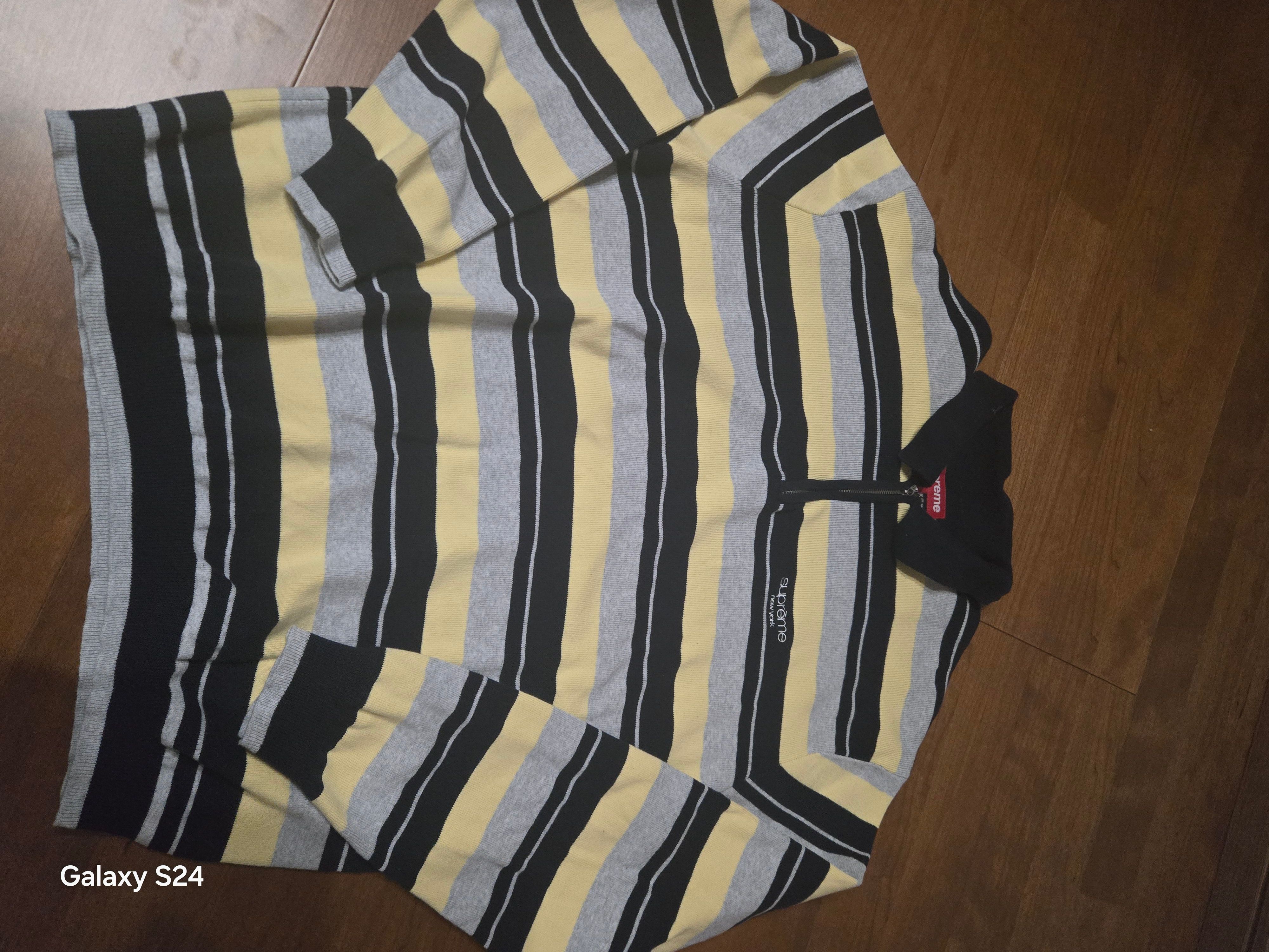 Supreme Stripe Zip L/S Polo 