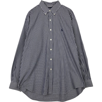 古着 ラルフローレン Ralph Lauren BLAKE 長袖 ボタンダウンストライプシャツ メンズL相当/eaa677920
