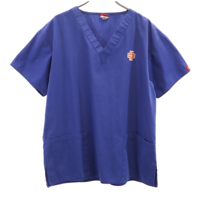 Dickies ディッキーズ オールド 半袖 Vネック シャツ ブルー系