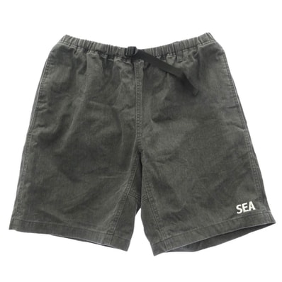 WIND AND SEA ウィンダンシー ショートパンツ WDS-O-ESPT-25-Q3-PT-01 ESS SEA SHORTS エッセンシャルシー ショーツ コットン ショートパンツ ブラック系 XL【中古】