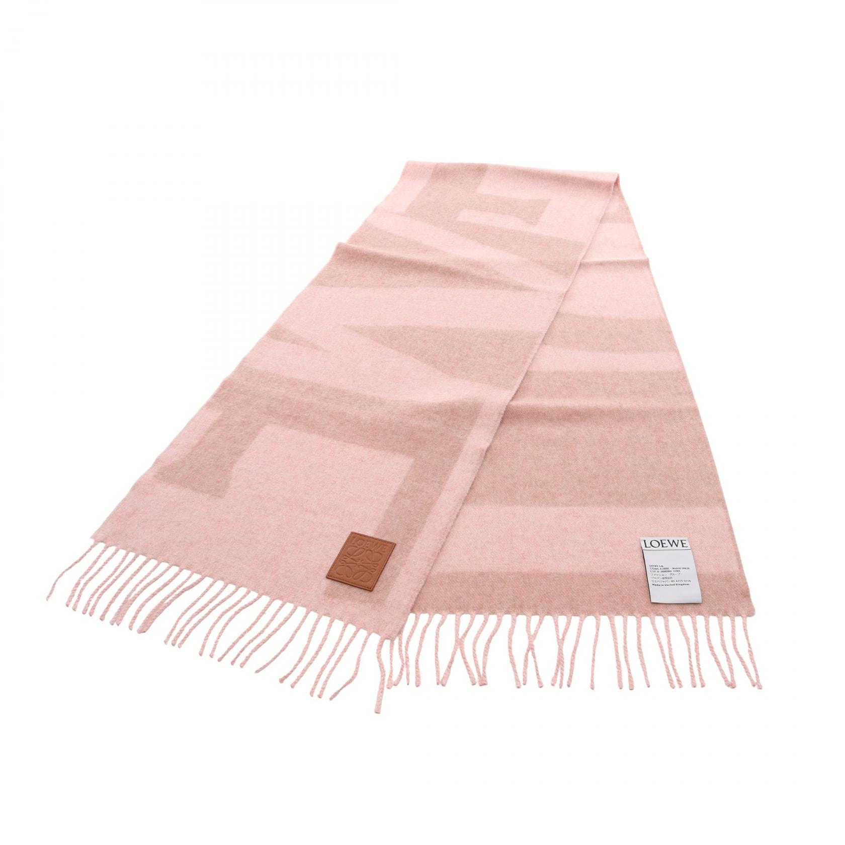 ロエベ LOEWE アナグラム スカーフ マフラー 衣料品 カシミヤ レディース ピンク系 / ブラウン系 FSA3SS1W048373 【新品】