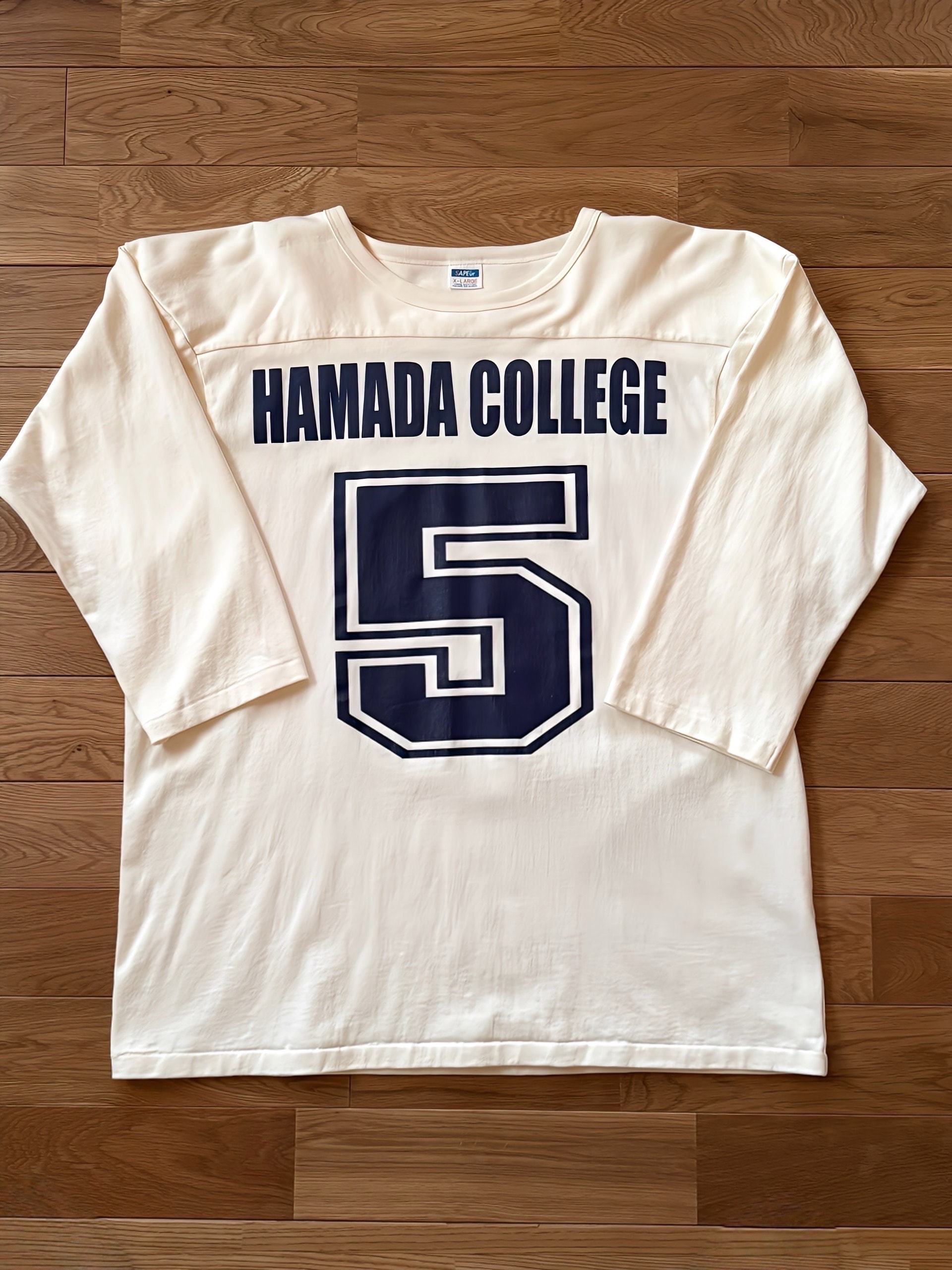 SAPEur x MASATOSHI HAMADA Hamada College Football Tee 3/4 Sleeve "White"