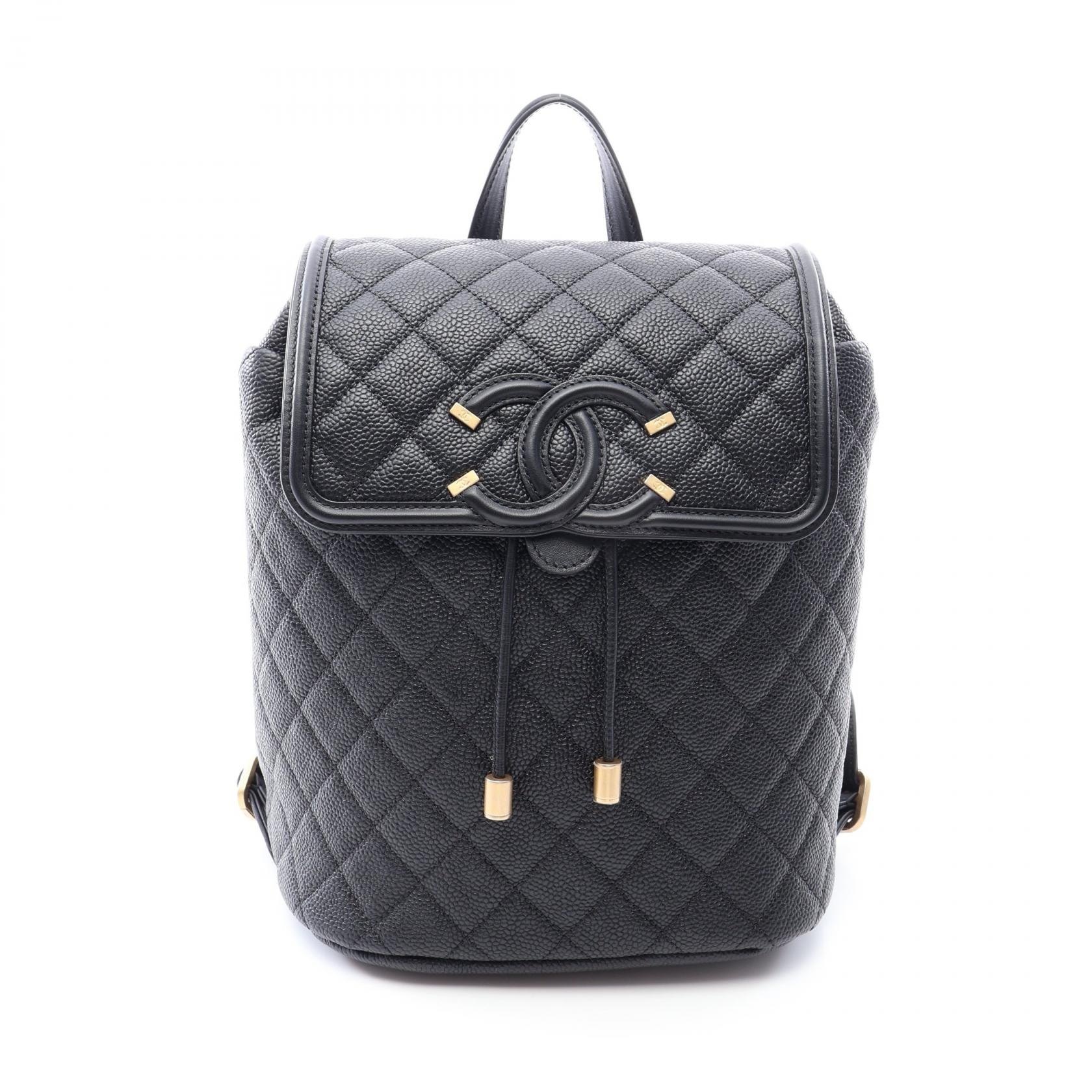 シャネル CHANEL CCフィリグリー リュックサック バックパック バッグ キャビアスキン(グレインドカーフ) レディース ブラック系 【中古】