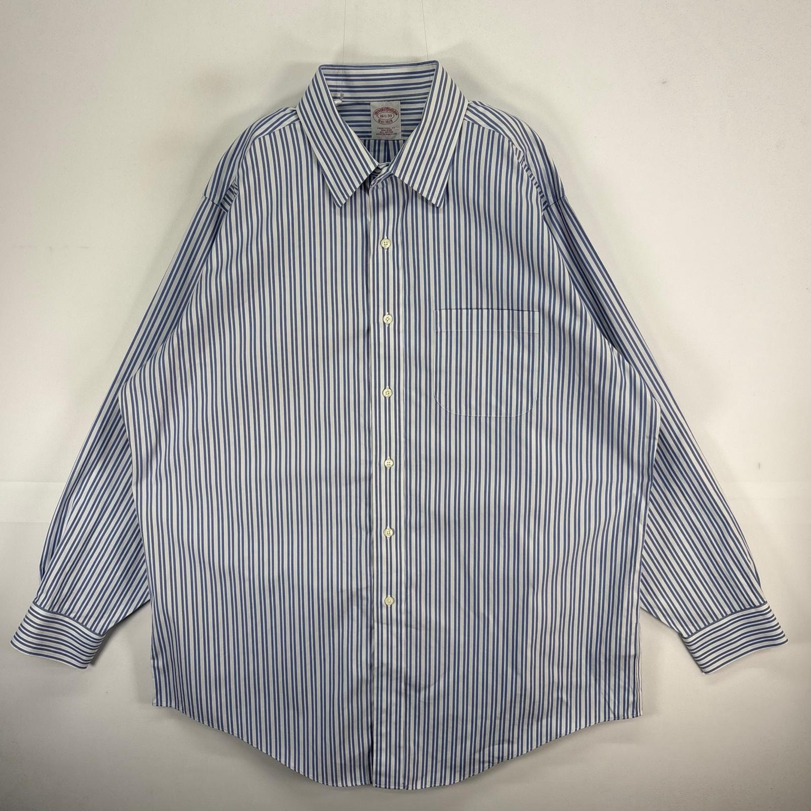 古着 ブルックスブラザーズ Brooks Brothers 長袖シャツ カラーステイ L ブルー系 ストライプ メンズ