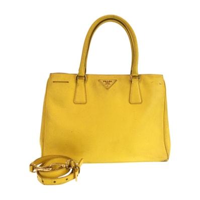 PRADA プラダ サフィアーノ イエロー ゴールド金具 レザー ショルダーバッグ ハンドバッグ 2way 601769 【中古】