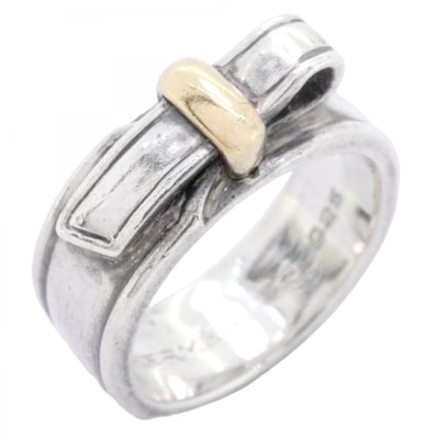 【6jcb1035】エルメス リング アルテミス/リボン K18YG イエローゴールド シルバー925 #54【中古】メンズ レディース ユニセックス