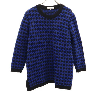 GIVENCHY ジバンシィ 90s ウール オールド 総柄 長袖 セーター 15 青系 ニット