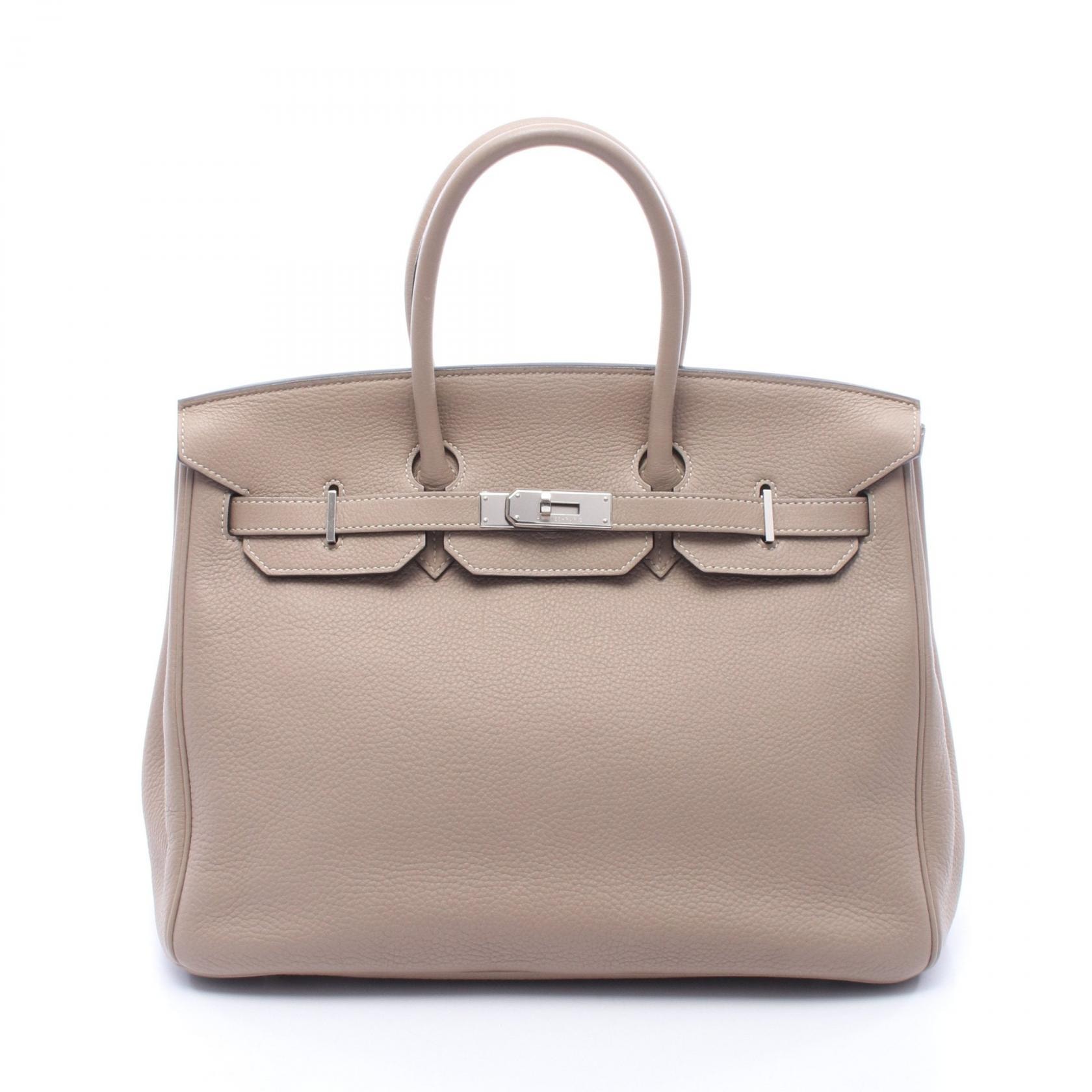 エルメス HERMES バーキン35 トゥルティエールグレー ハンドバッグ バッグ レザー トリヨンクレマンス トゥルティエールグレー □N刻印(2010年製造) レディース ベージュ系 【中古】