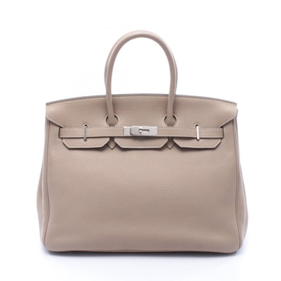 エルメス HERMES バーキン35 トゥルティエールグレー ハンドバッグ バッグ レザー トリヨンクレマンス トゥルティエールグレー □N刻印(2010年製造) レディース ベージュ系 【中古】