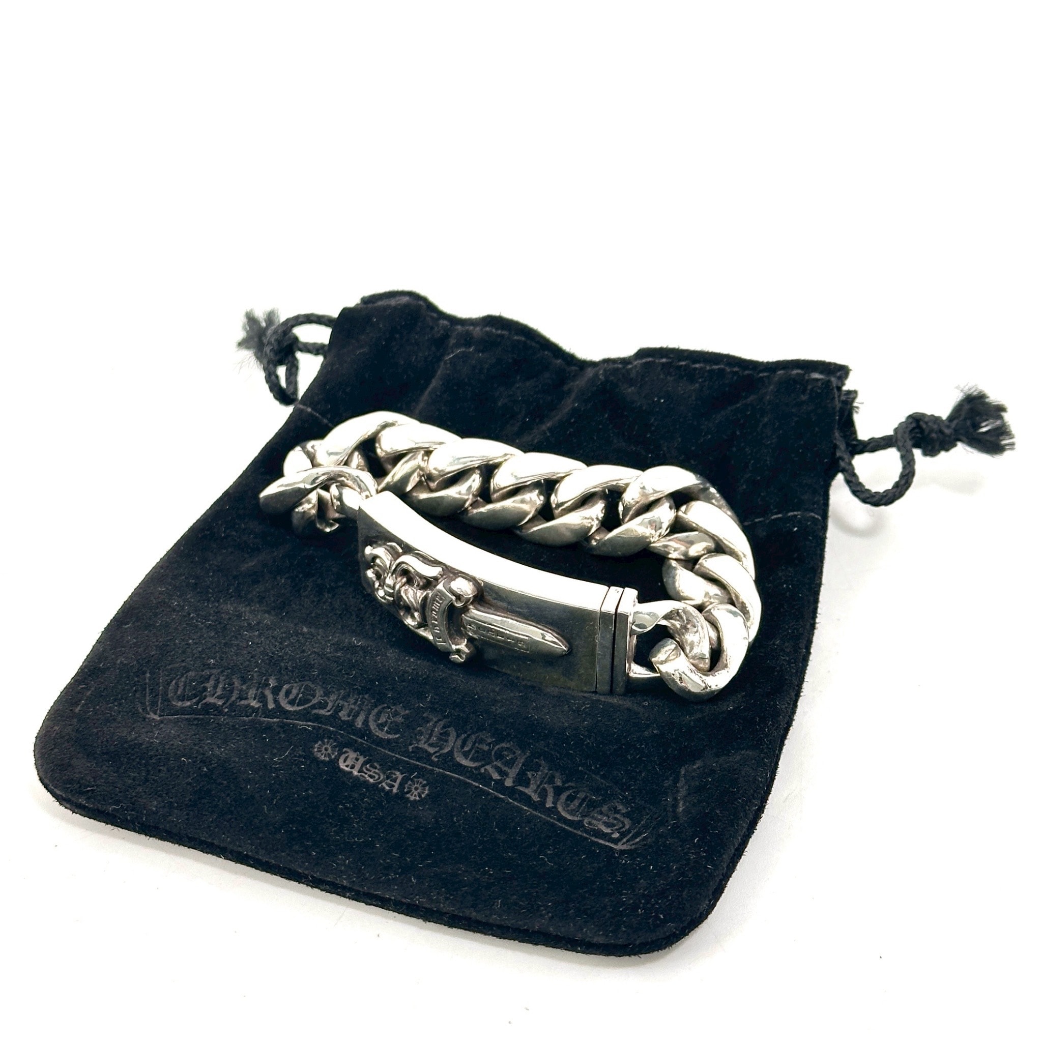 Chrome Hearts ID Dagger Classic Link Bracelet "Silver"