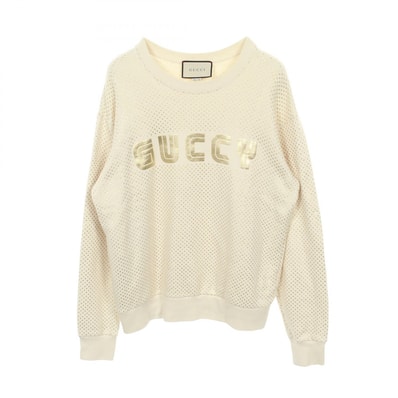 グッチ GUCCI スウェット 衣料品 トップス コットン メンズ ホワイト系 / ゴールド系 【中古】
