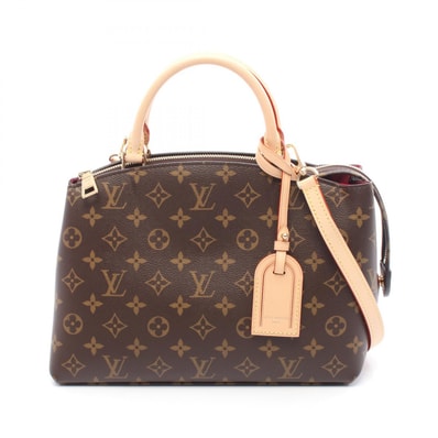 ルイ・ヴィトン LOUIS VUITTON プティ パレPM ハンドバッグ バッグ PVCコーティングキャンバス レザー モノグラム レディース ブラウン系 M45900 【中古】