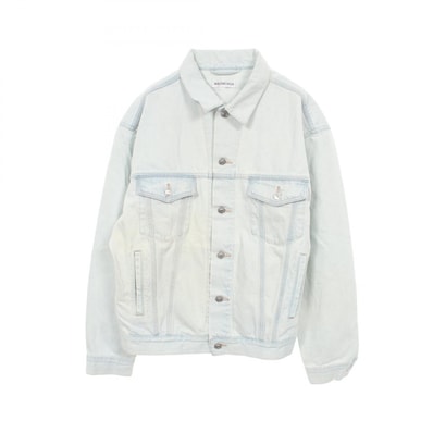 バレンシアガ BALENCIAGA バックロゴ デニムジャケット 衣料品 アウター コットン レディース ブルー系 519953 【中古】