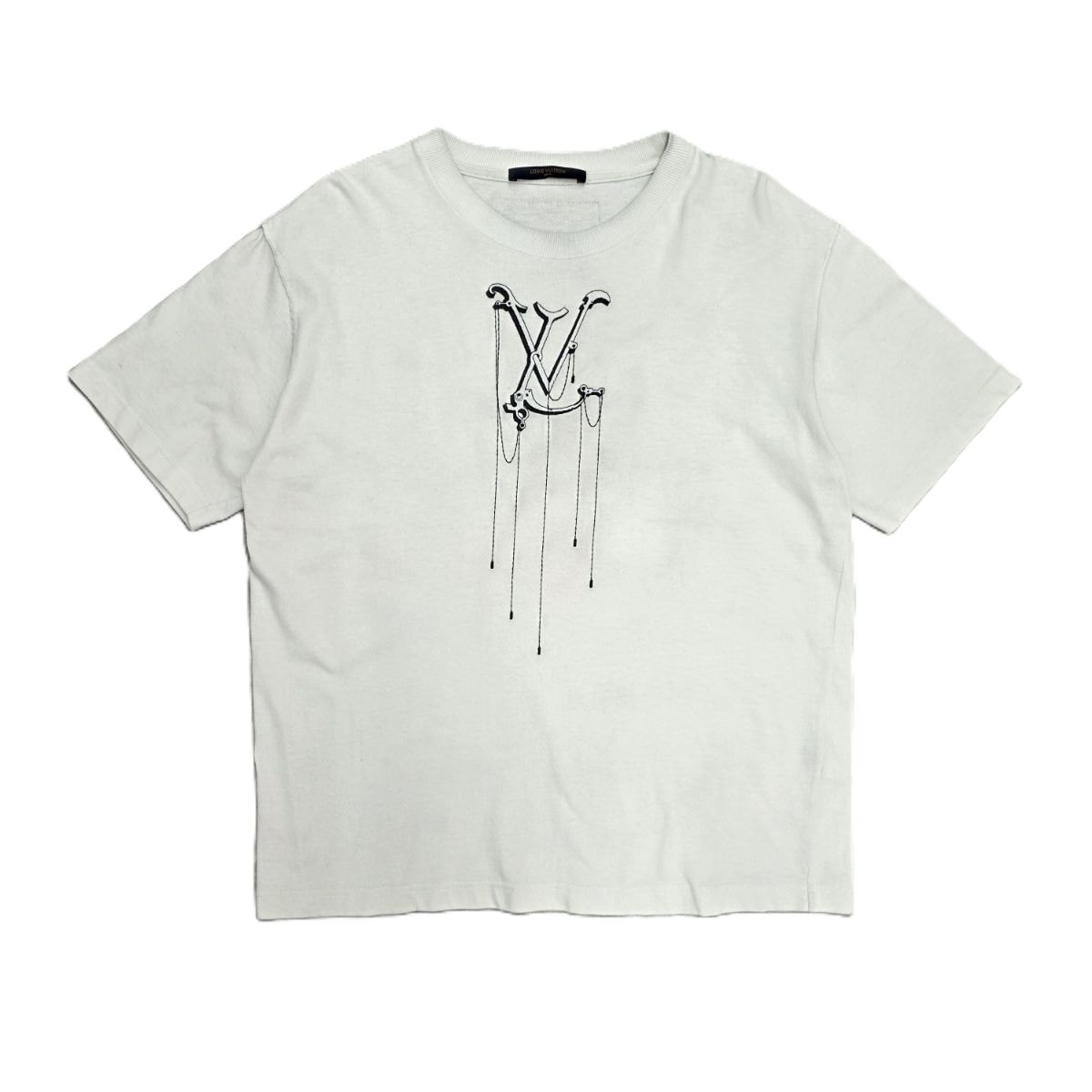 LOUIS VUITTON ルイ・ヴィトン 20SS LV ペンダント エンブロイダリー Tシャツ ロゴ 刺繍 半袖Tシャツ RM201M JYH HIY12W M コットン ホワイト メンズ【中古】
