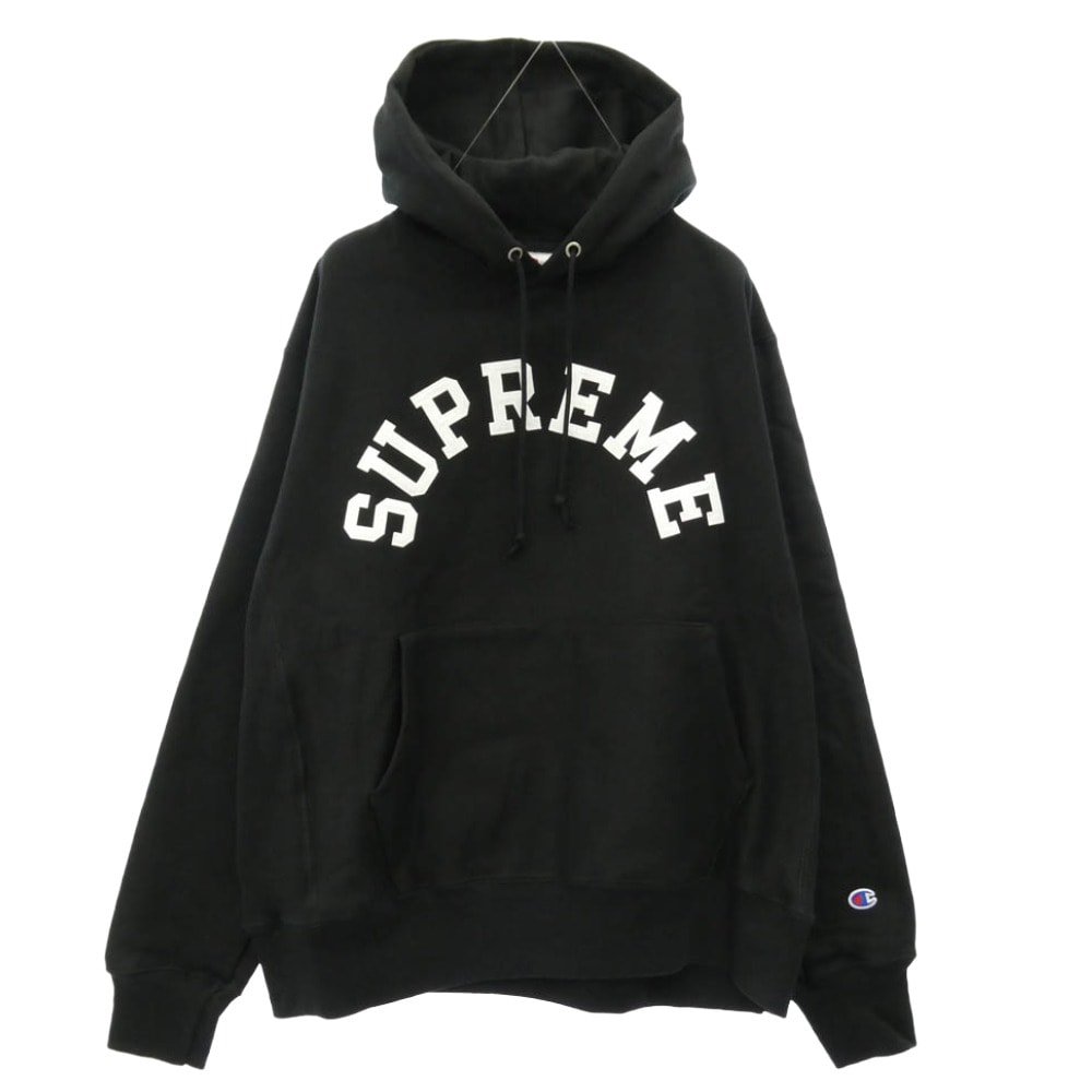 Supreme シュプリーム パーカー 25SS x Champion チャンピオン Hooded Sweatshirt フーデッド スウェットシャツ フーディー パーカー ブラック系 L【極上美品】【中古】