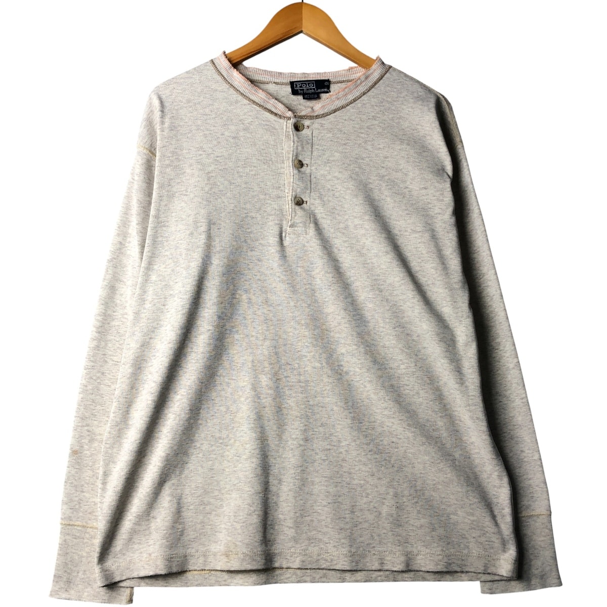 古着 ラルフローレン Ralph Lauren POLO by Ralph Lauren ヘンリーネック Vネック ロングTシャツ ロンT USA製 メンズL相当/eaa590465