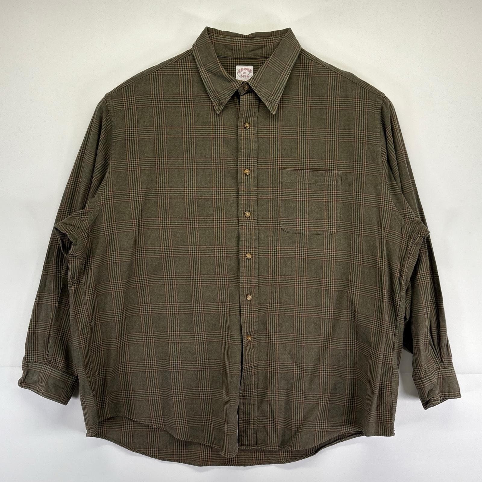 古着 ブルックスブラザーズ Brooks Brothers 長袖シャツ タータンチェック柄 1818 大きいサイズ ポケット 無地 2XL ブラウン系 メンズ