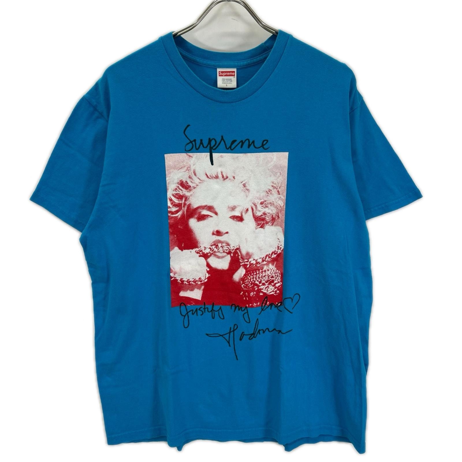 シュプリーム 18FW ブルー Madonna Tee Tシャツ L