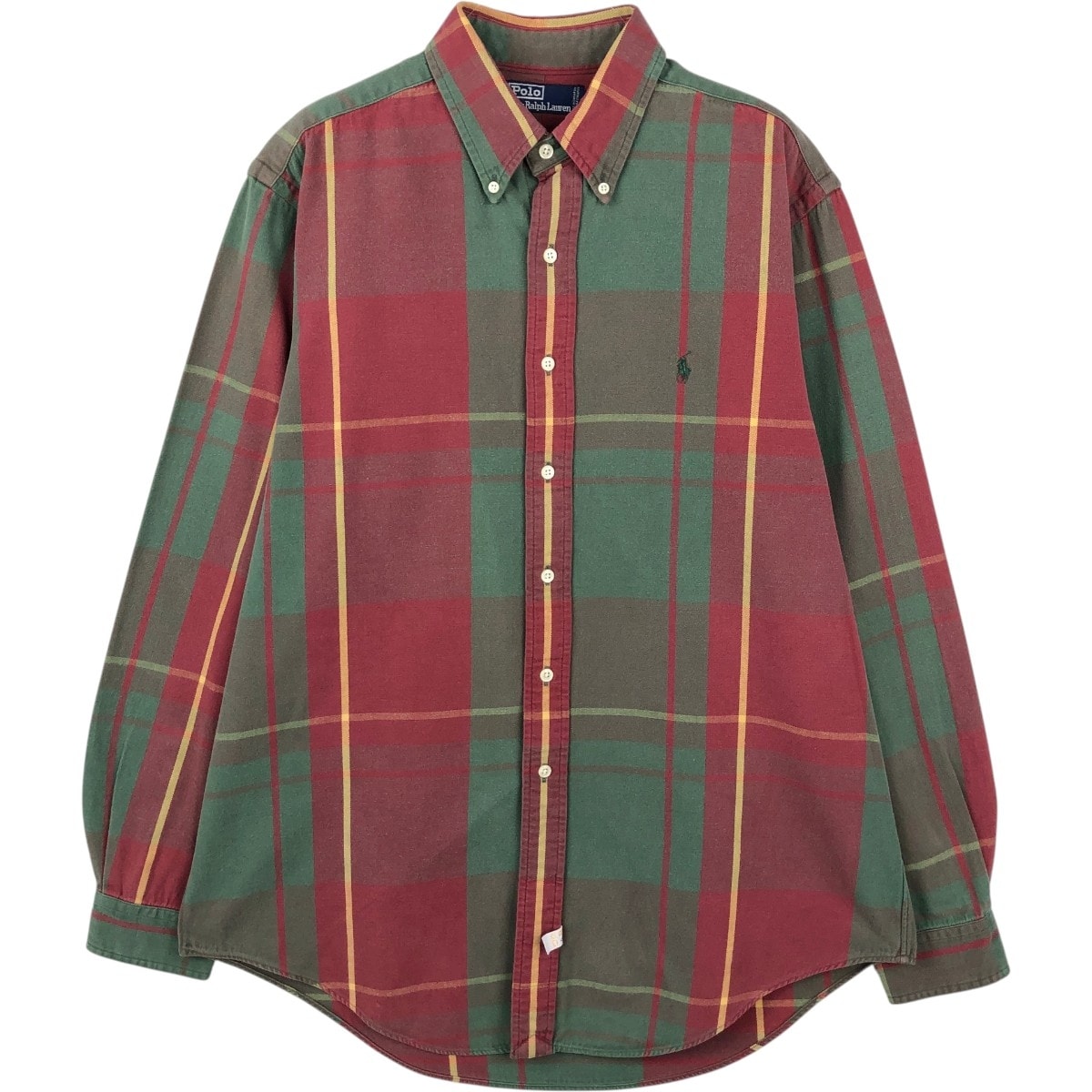 古着 ラルフローレン Ralph Lauren POLO by Ralph Lauren 長袖 ボタンダウンチェックシャツ メンズL相当/eaa661326
