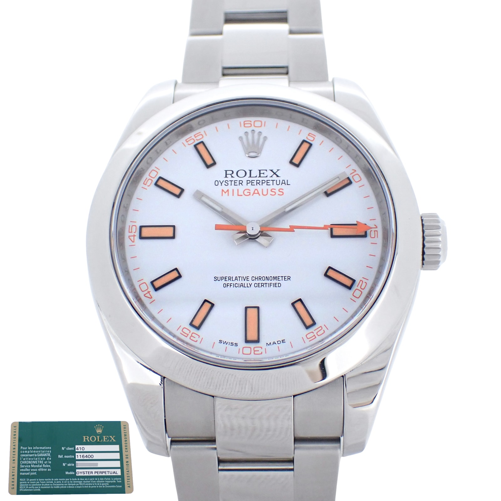ROLEX ロレックス ミルガウス M 116400 ホワイト メンズ 腕時計