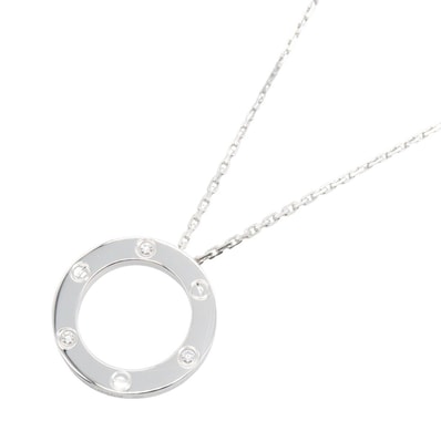 カルティエ CARTIER ラブサークル 3PD ネックレス ネックレス ジュエリー K18WG(ホワイトゴールド) ダイヤモンド レディース シルバー系 / クリア系 【中古】