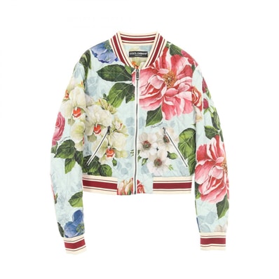 ドルチェアンドガッバーナ DOLCE & GABBANA 花柄 ブルゾン ブルゾン 衣料品 アウター ポリエステル レディース ブルー系 / マルチカラー F9H36T 【中古】